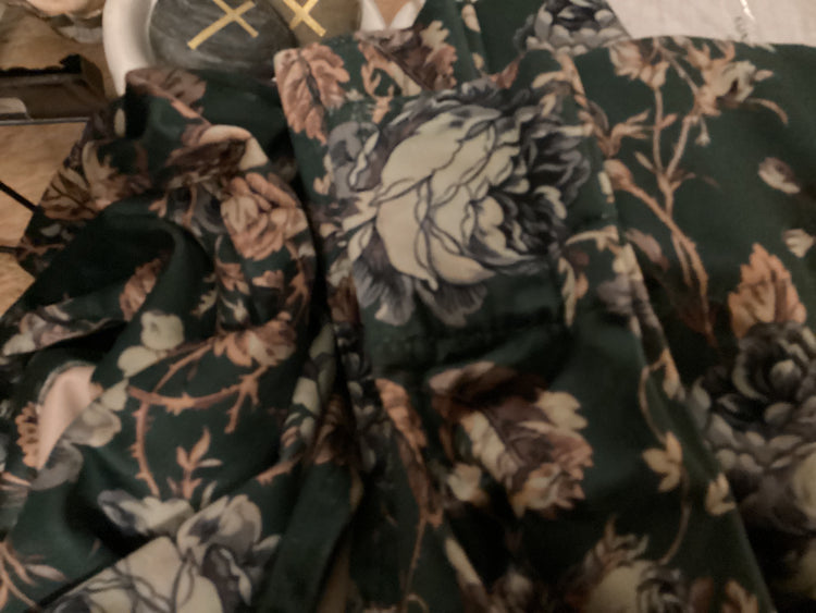 Floral curtains pair