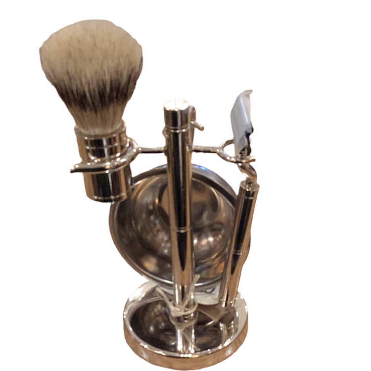 Shave Brush Set*SP*-Silver Plate