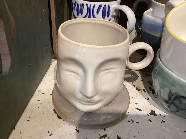 Face Mug Reacritive Glaze