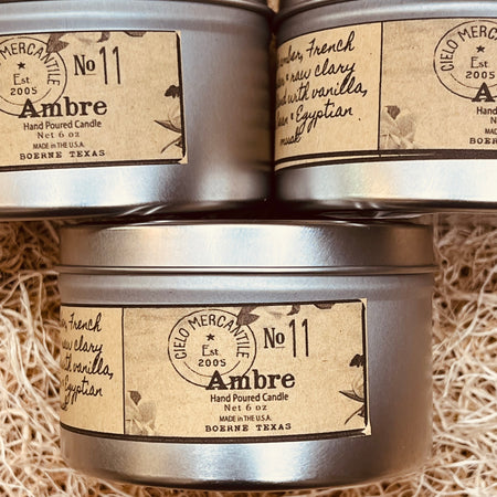 Ambre Hand Poured Candle in Travel Tin