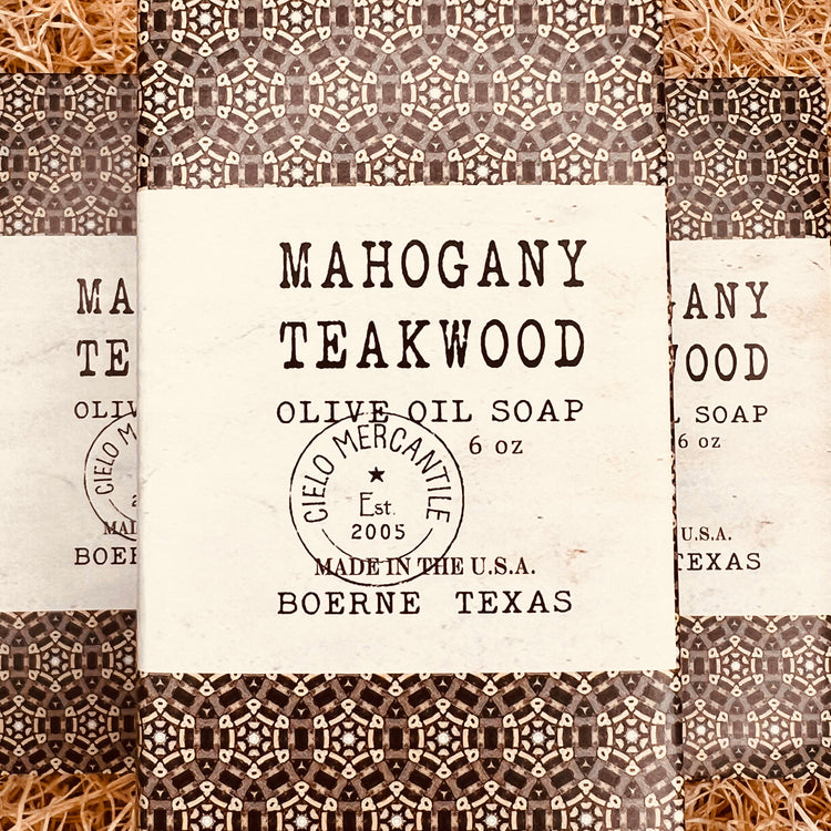 Mahogany Teakwood Olive Oil Soap Large (6oz.)