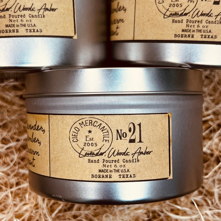 No. 21 Hand Poured Candle in Travel Tin