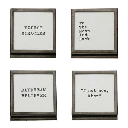 Frame with Easel and Saying, 4 Styles
