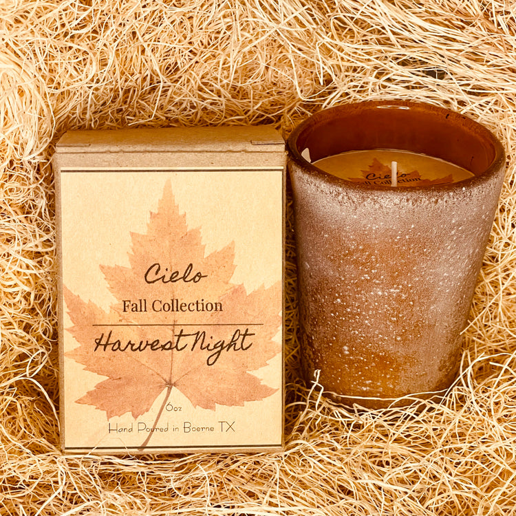 Harvest Night Hand Poured Candle in Artisan Glass 6oz